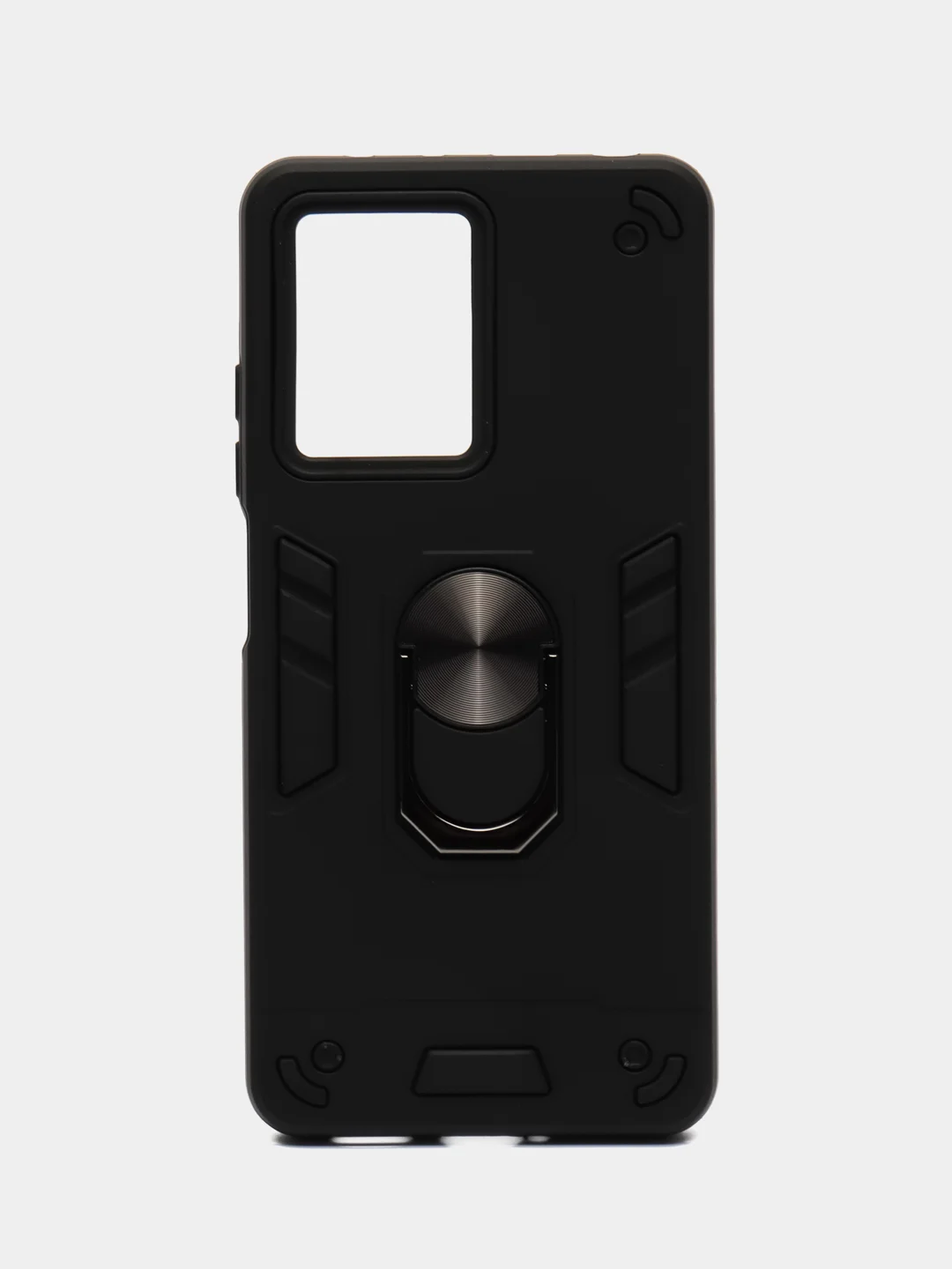 Черный чехол Xiaomi Poco X5 Pro 5G противоударный, с металлической подставкой кольцом