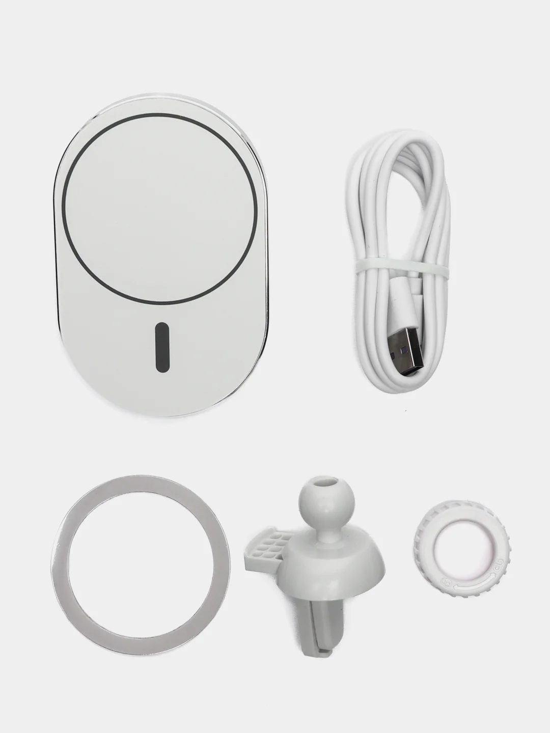 Серый металлик magsafe держатель для iPhone в машину быстрая и беспроводная зарядка