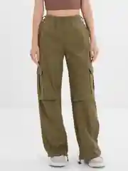 Зеленый брюки карго женские