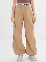 Бежевый брюки карго женские