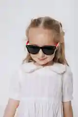 Красный детские солнечные очки + чехол, гибкие с UV400