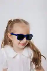 Синий детские солнечные очки + чехол, гибкие с UV400