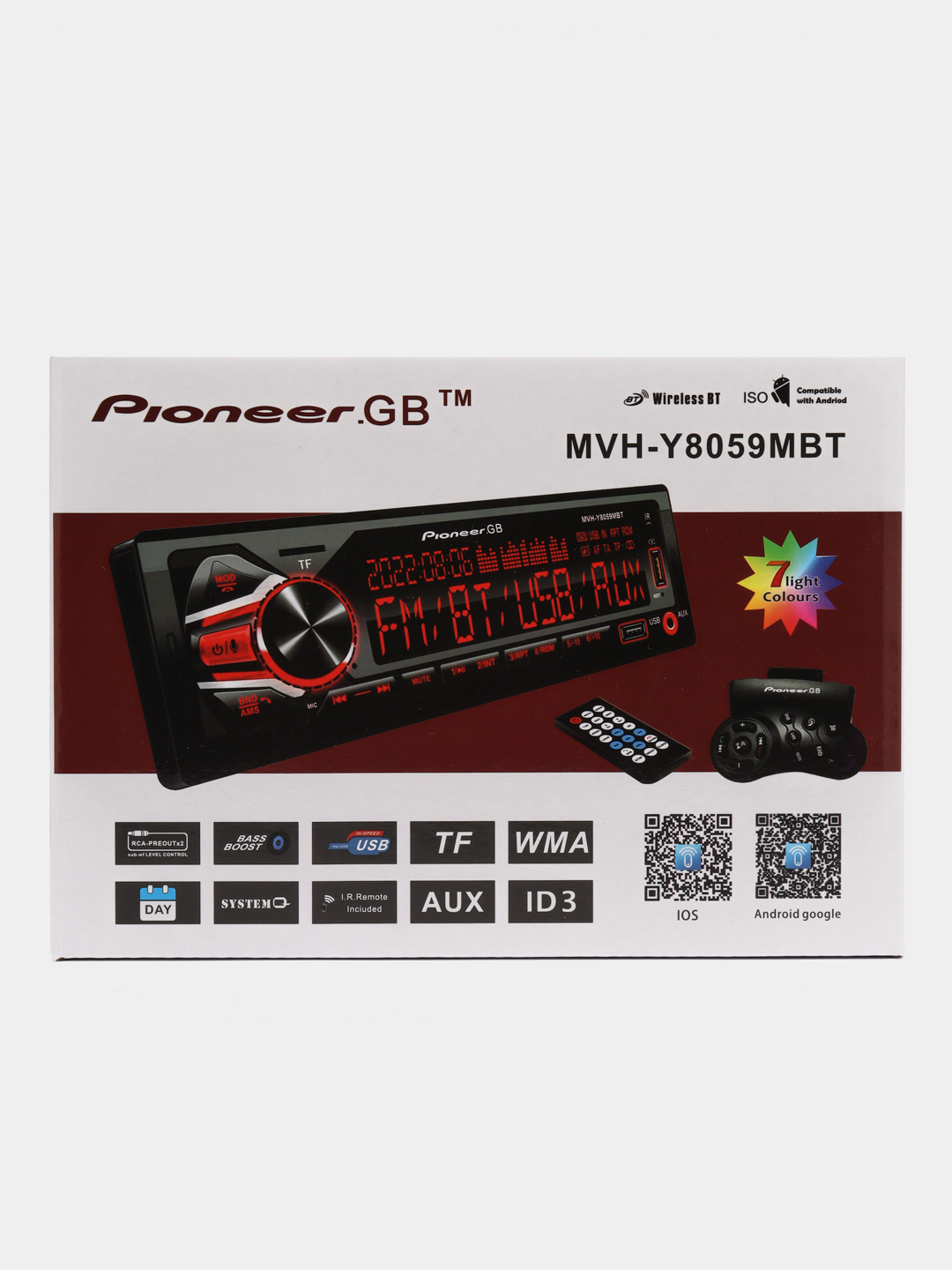 Магнитола Pioneer MVH-Y8059MBT с Bluetooth / Автомагнитола Пионер с блютуз  купить по цене 2999 ₽ в интернет-магазине KazanExpress