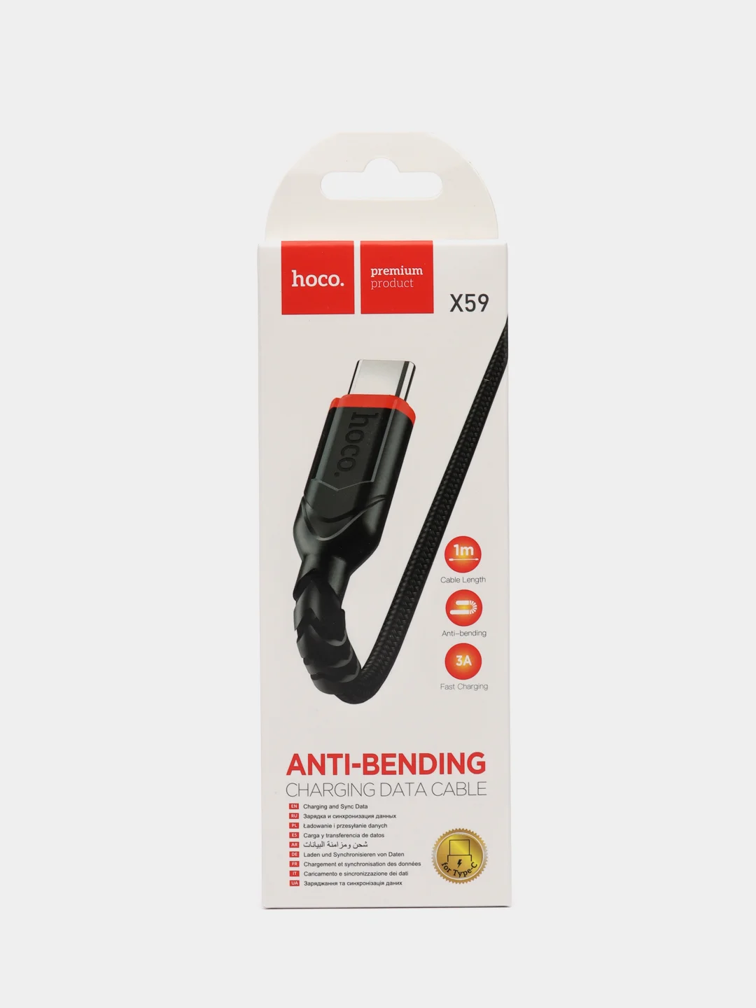 Синий кабель HOCO X59 1/2/ метра (USB Type-C, 3А, для Android)
