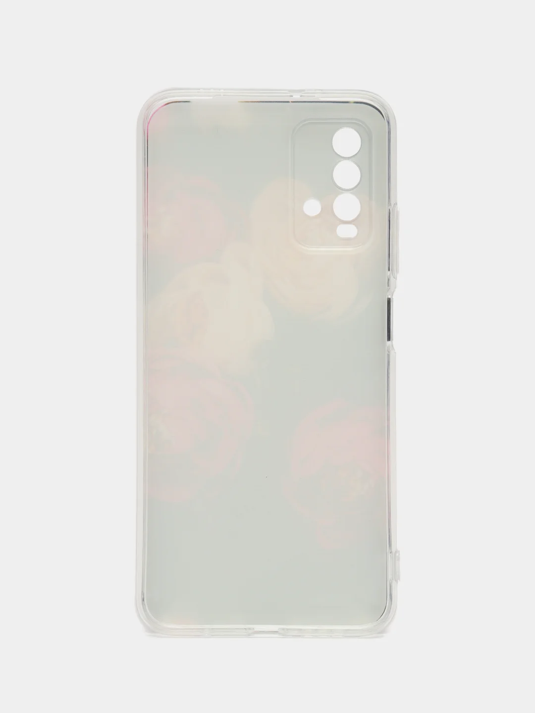 Кораллово-розовый силиконовый чехол на Xiaomi Redmi 9T / Редми 9Т прозрачный, с рисунком, защита камеры