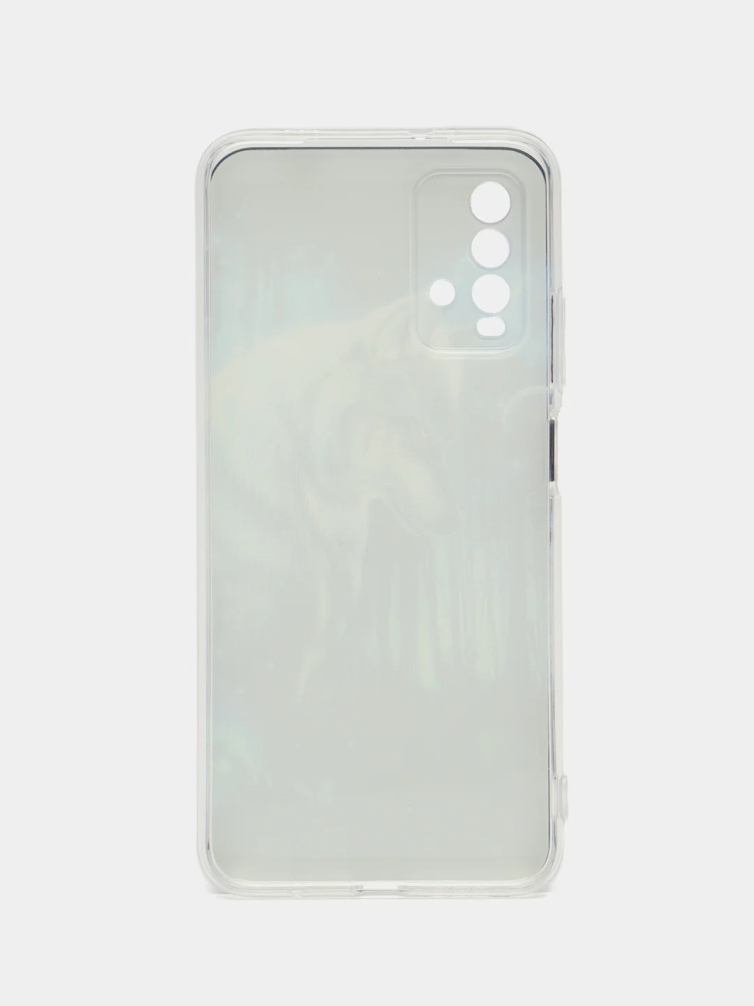 Синий силиконовый чехол на Xiaomi Redmi 9T / Редми 9Т прозрачный, с рисунком, защита камеры
