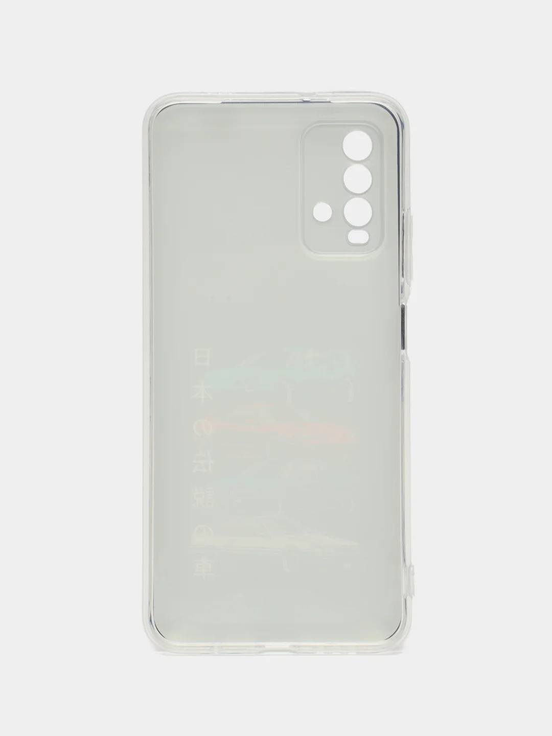 Хром силиконовый чехол на Xiaomi Redmi 9T / Редми 9Т прозрачный, с рисунком, защита камеры