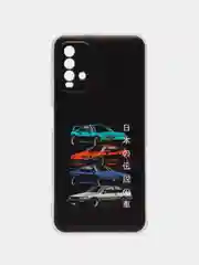 Хром силиконовый чехол на Xiaomi Redmi 9T / Редми 9Т прозрачный, с рисунком, защита камеры