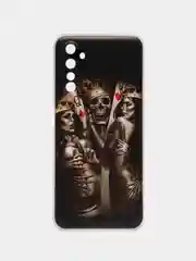 Оливковый силиконовый чехол на Realme 6 Pro / Реалми 6 Про прозрачный, с рисунком, защита камеры