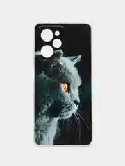 Тёмно-серый чехол на Poco X5 Pro 5G / Сяоми Поко X5 Про 5G прозрачный, с рисунком, защита камеры