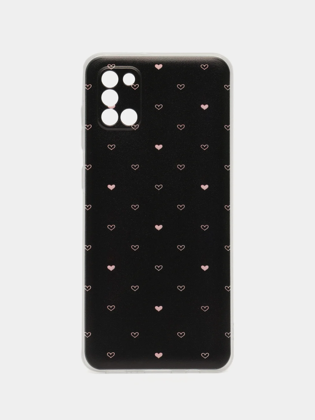 Черный чехол на Samsung Galaxy A31 / Самсунг А 31 прозрачный, с рисунком, защита камеры