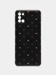 Черный чехол на Samsung Galaxy A31 / Самсунг А 31 прозрачный, с рисунком, защита камеры