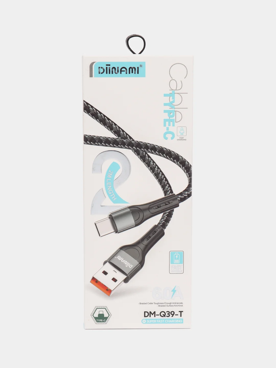 Черный 2 метра нейлоновый зарядный кабель провод для Lightning Micro-USB Type-C
