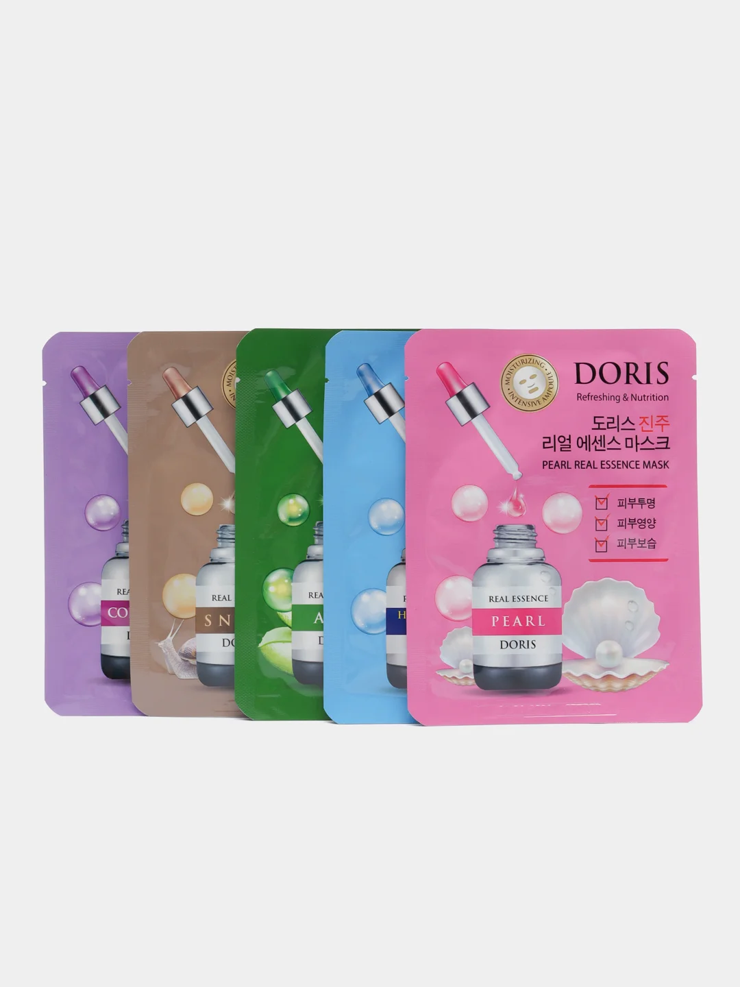 DORIS Набор тканевых масок для лица 5 штук, Корея
