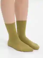 Золотистый хаки носки в рубчик