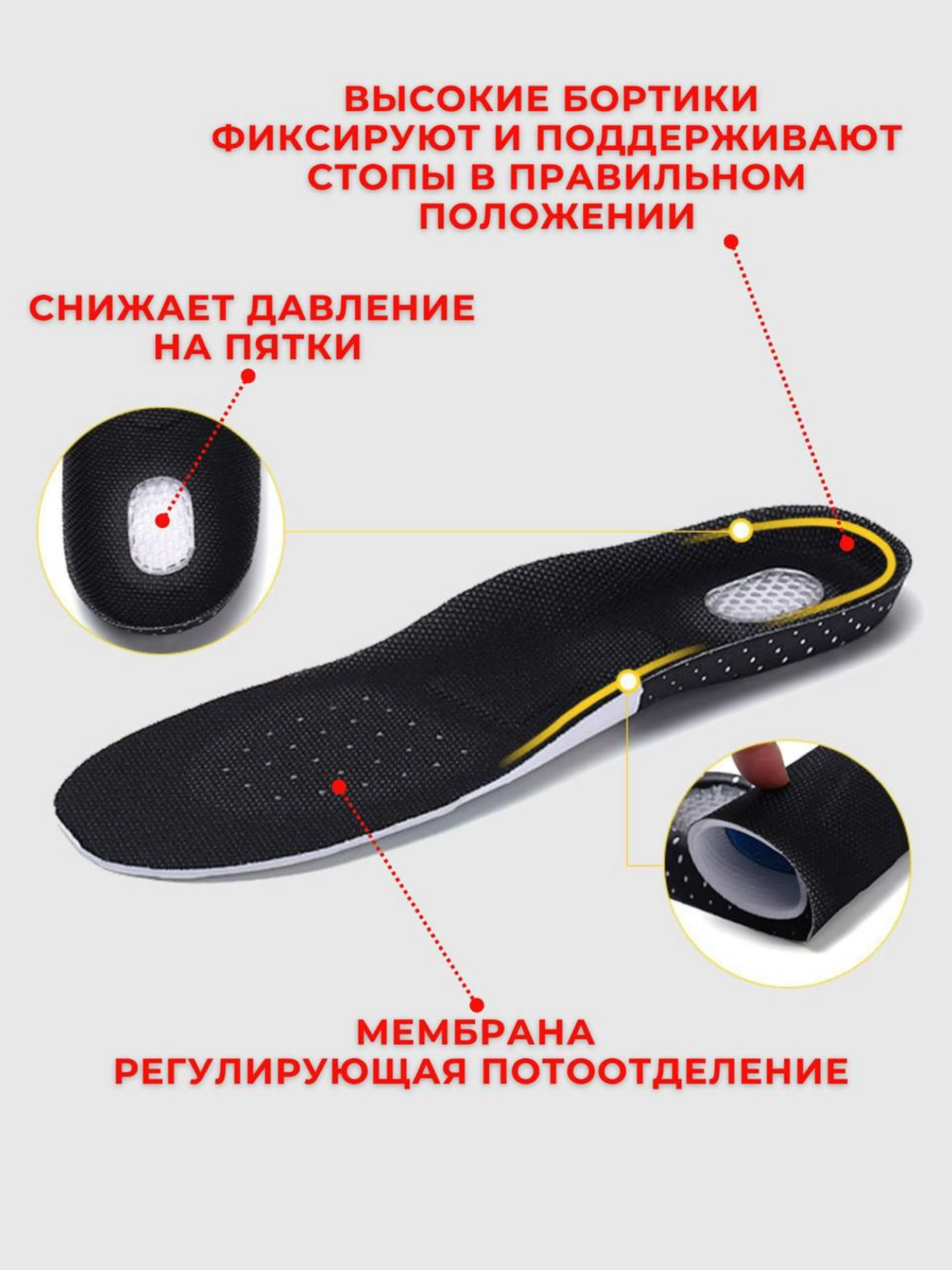 Синий стельки для обуви амортизирующие, спортивные, дышащие, унисекс