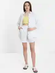 Белый летний женский костюм из муслина