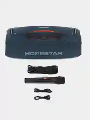 Синий портативная Bluetooth колонка HOPESTAR A60-100W с микрофоном и RGB подсветкой, функция TWS