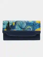 Лазурный женский кошелек INES, на кнопке, 20*11*2, натуральная кожа