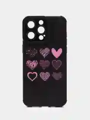 Черный чехол для айфона на iPhone 15, Pro, Pro Max, Plus