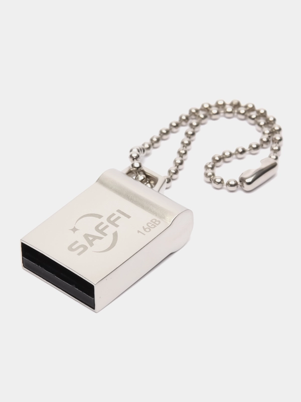 Флешка USB, металлическая, флеш-накопитель, с цепочкой