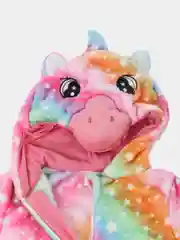 Разноцветный кигуруми пижама теплая для детей, комбинезон домашний костюм медведя единорога дракона