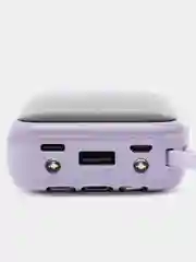 Лавандовый внешний аккумулятор портативный повербанк powerbank 10000 mAh, зарядка на Айфон, Андроид