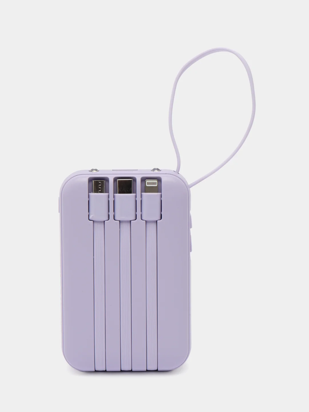 Лавандовый внешний аккумулятор портативный повербанк powerbank 10000 mAh, зарядка на Айфон, Андроид