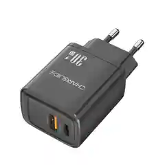 Черный cетевой адаптер CharGuide 30 Watt для быстрой зарядки телефона
