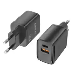 Черный cетевой адаптер CharGuide 30 Watt для быстрой зарядки телефона