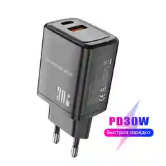 Черный cетевой адаптер CharGuide 30 Watt для быстрой зарядки телефона