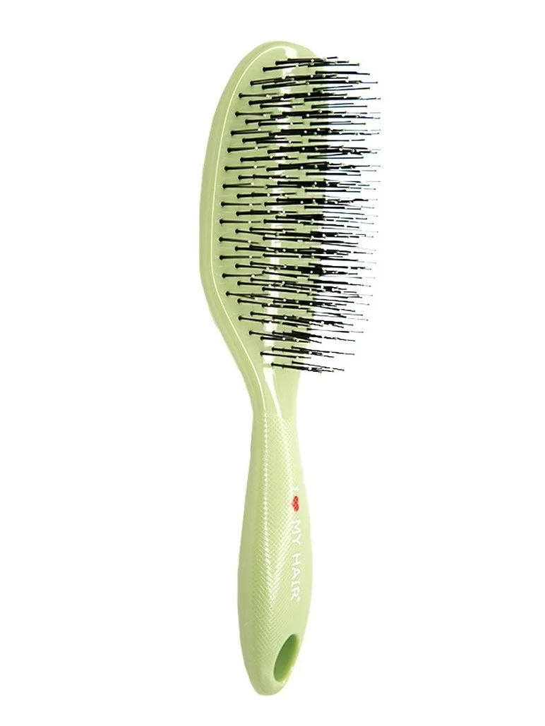 Зеленый i LOVE MY HAIR / Расческа, щетка для волос Spider Classic 1502 глянцевая, размер L