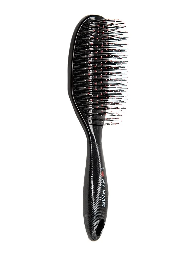 Черный i LOVE MY HAIR / Расческа, щетка для волос Spider Classic 1502 глянцевая, размер L