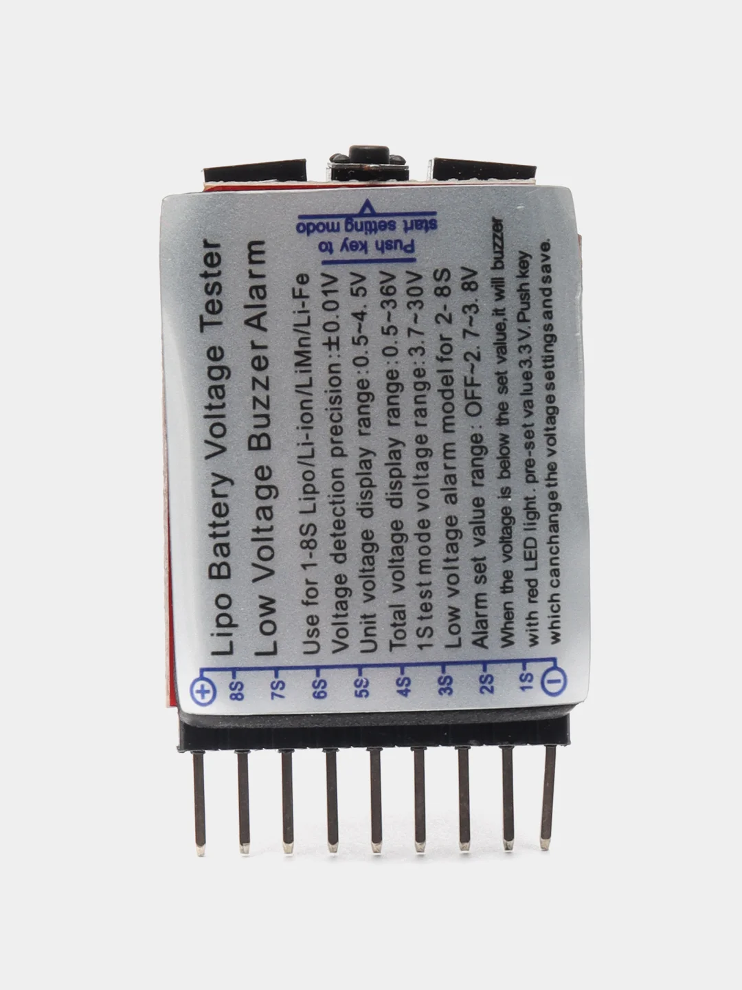 Тестер / индикатор напряжения LiPo Low Voltage Alarm (1-8s)