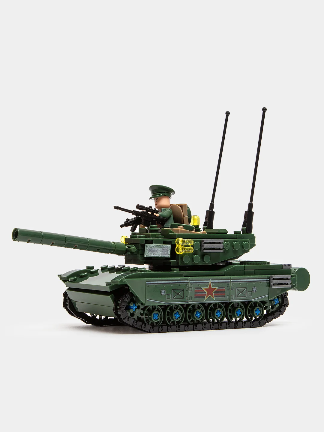 Приглушённый хаки детский 3D конструктор для мальчиков, спорткар, танк, ракета, полиция