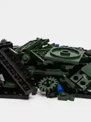 Приглушённый хаки детский 3D конструктор для мальчиков, спорткар, танк, ракета, полиция