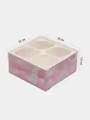 Коробка на 4 капкейка "Поздравляю", 16х16х7.5 см
