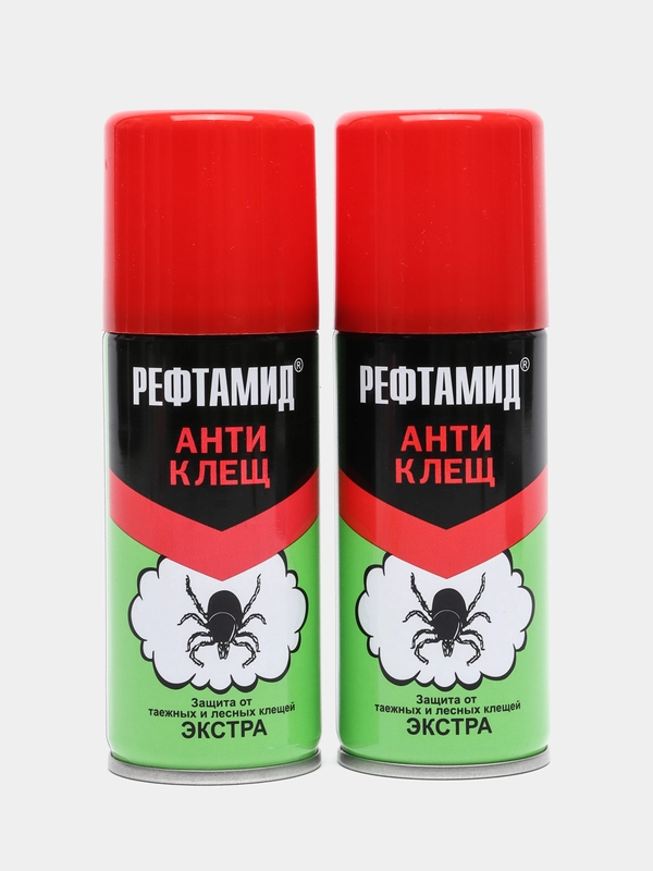 Репеллент аэрозоль от клещей Рефтамид Экстра Антиклещ, 2 x 100 мл, от клещей - набор 2 шт