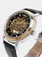 Черный часы механические наручные мужские Winner 143 (8045), водостойкие