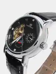 Черный часы механические, наручные, мужские, FORSINING А4, с автоподзаводом, водостойкие