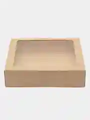 Коробка универсальная с окном 20х20х4,8 см / подарочная крафтовая для продуктов, 1500мл