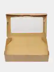 Коробка универсальная с окном 20х12х4 см / подарочная крафтовая для продуктов, 1000мл