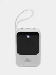 Белый внешний аккумулятор портативный повербанк powerbank 10000 mAh, зарядка на Айфон, Андроид