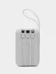 Белый внешний аккумулятор портативный повербанк powerbank 10000 mAh, зарядка на Айфон, Андроид