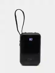 Черный внешний аккумулятор портативный повербанк powerbank 10000 mAh, зарядка на Айфон, Андроид
