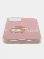 Розовый силиконовый чехол накладка Корги "I Loe You" для iPhone 12 / 12PRO
