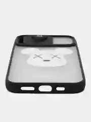 Белый силиконовый чехол с собакой KAWS с защитой камеры для iPhone 12 / 12PRO