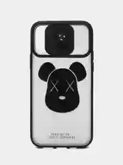 Черный силиконовый чехол с собакой KAWS с защитой камеры для iPhone 12 / 12PRO
