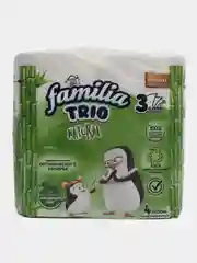 Туалетная бумага трехслойная Familia TRIO Natural 4 рулона