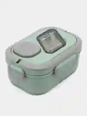 Мятный ланч-бокс для хранения еды , контейнер для продуктов 850ml, 3 отсека, соусница, ложка